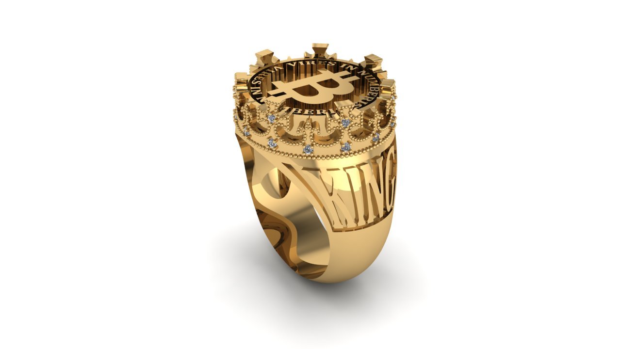 Bitcoin Ring 13 / 18K Yellow Gold