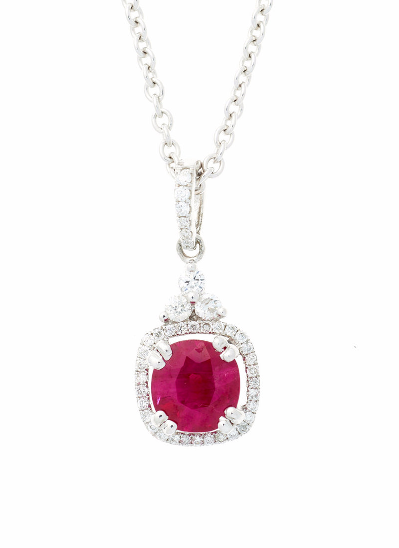 Ruby and diamond pendant