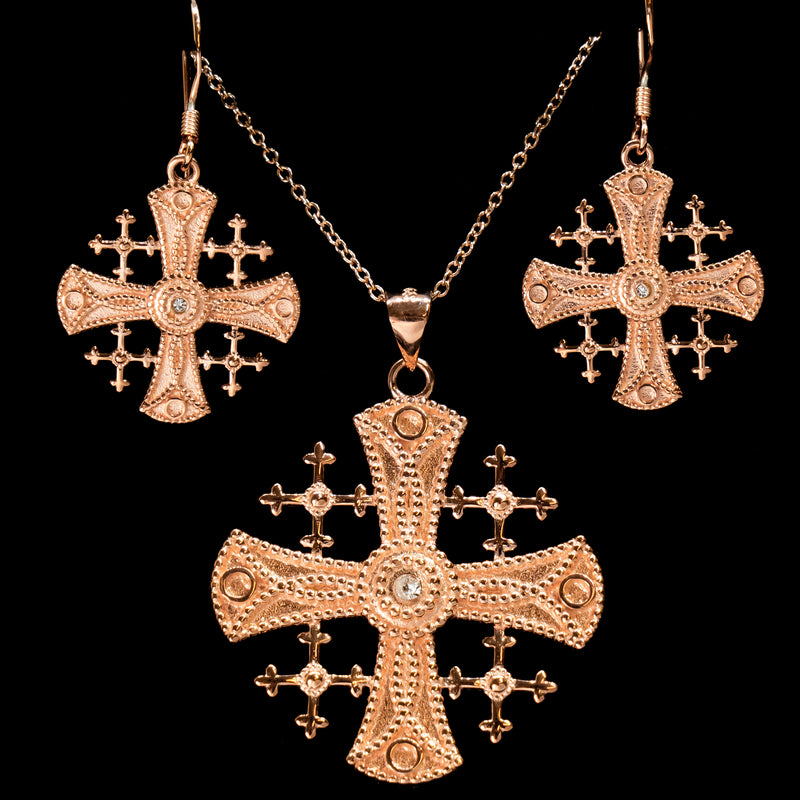 Quality Gold 14k Polished Jerusalem Cross Pendant XR1489 - Walsh Jewelers