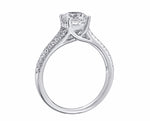 White Gold Split Shank Trellis Diamond Engagement Ring