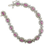 Pink Sapphire and Diamond Bracelet
