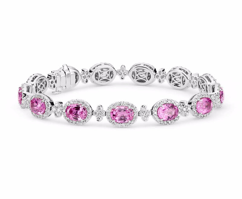 Pink Sapphire and Diamond Bracelet